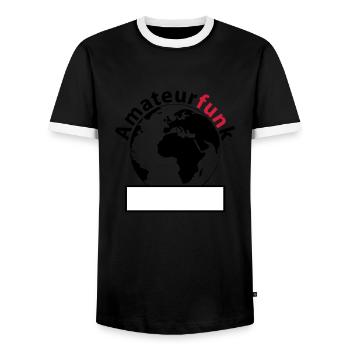 Amateurfunk - Männer Kontrast-T-Shirt - Schwarz/Weiß - Vorne - AI Model Female 172 light (172cm) & AI Model Male 178 light (178cm)