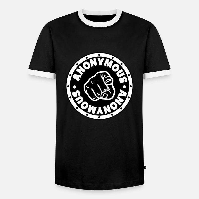 # # # # ANONYMOUS - Men's Ringer Shirt - black/white