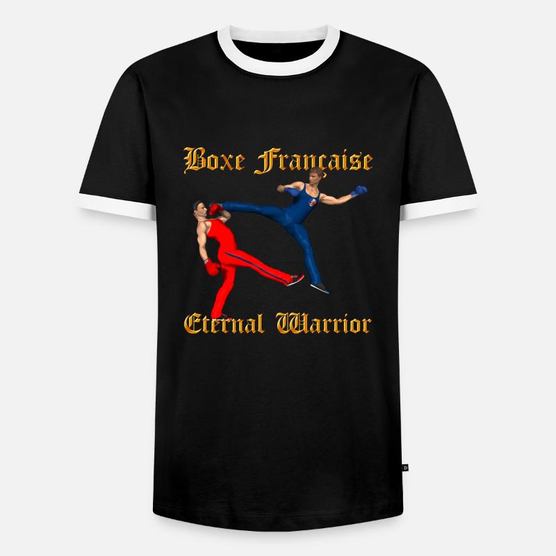 Savate Krieger - Männer Kontrast-T-Shirt - Schwarz/Weiß