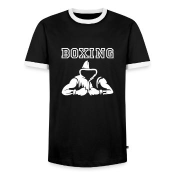 Boxe Sport Sport De combat Gant de boxe Cadeau - T-shirt contrasté Homme - noir/blanc - Devant - AI Model Female 172 light (172cm) & AI Model Male 178 light (178cm)