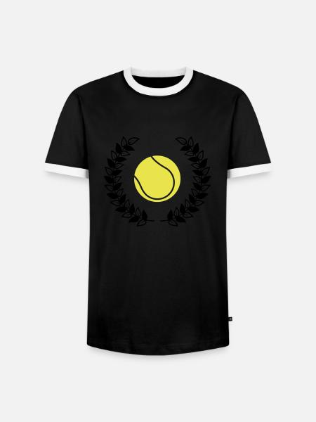 Tennis - Männer Kontrast-T-Shirt - Schwarz/Weiß