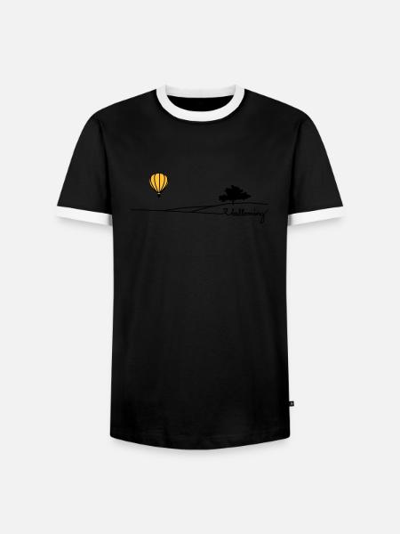 ballooning landscape - Männer Kontrast-T-Shirt - Schwarz/Weiß