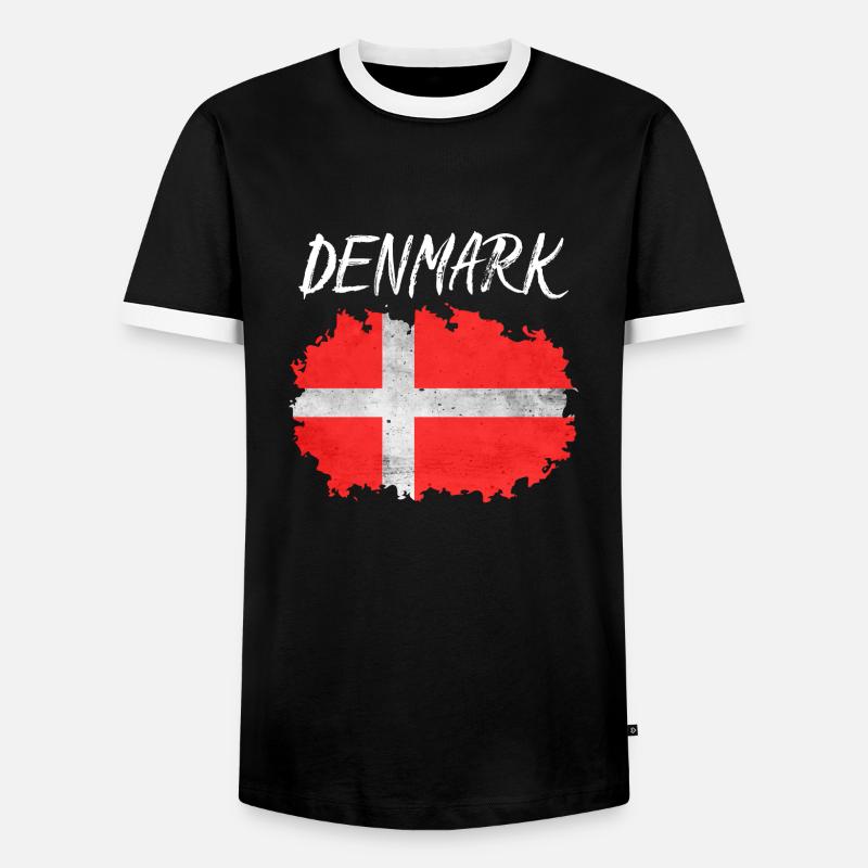 Denmark - Men's Ringer Shirt - black/white