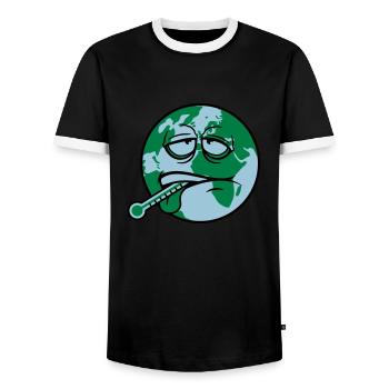 virus de la terre virus bactéries thermomètre l'humanité - T-shirt contrasté Homme - noir/blanc - Devant - AI Model Female 172 light (172cm) & AI Model Male 178 light (178cm)