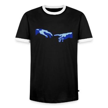 god christian hand of God - Men's Ringer Shirt - black/white - Front - AI Model Female 172 light (172cm) & AI Model Male 178 light (178cm)