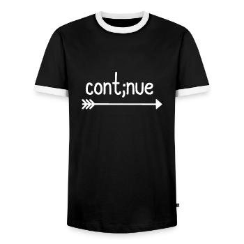 cadeau; cadeau de chasse - cadeau flèche - T-shirt contrasté Homme - noir/blanc - Devant - AI Model Female 172 light (172cm) & AI Model Male 178 light (178cm)