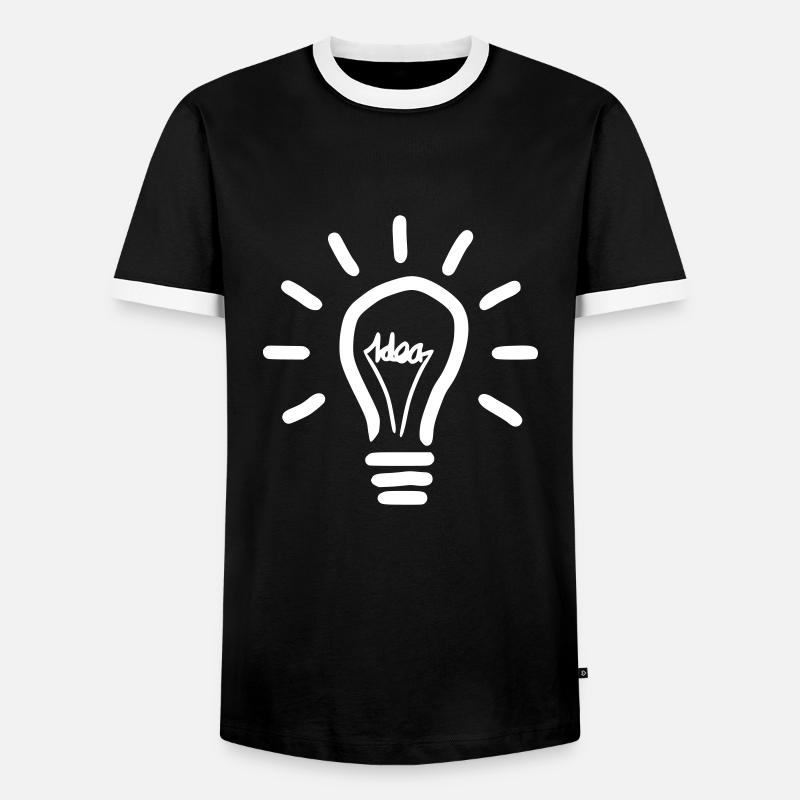 Light Bulb Idea - Men's Ringer Shirt - black/white