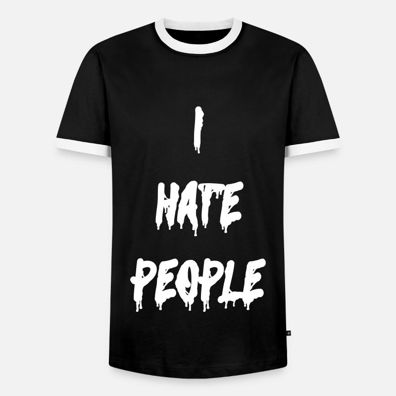 I HATE PEOPLE - Men's Ringer Shirt - black/white