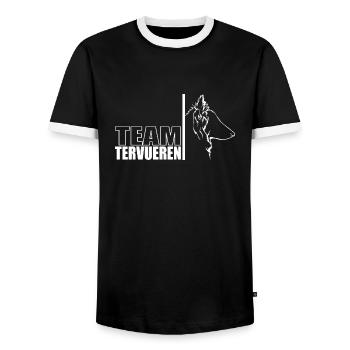 TEAM Tervueren Dog Dog Wilsigns - Men's Ringer Shirt - black/white - Front - AI Model Female 172 light (172cm) & AI Model Male 178 light (178cm)