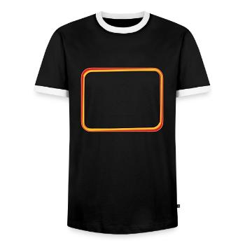 cadre de texte feu - T-shirt contrasté Homme - noir/blanc - Devant - AI Model Female 172 light (172cm) & AI Model Male 178 light (178cm)