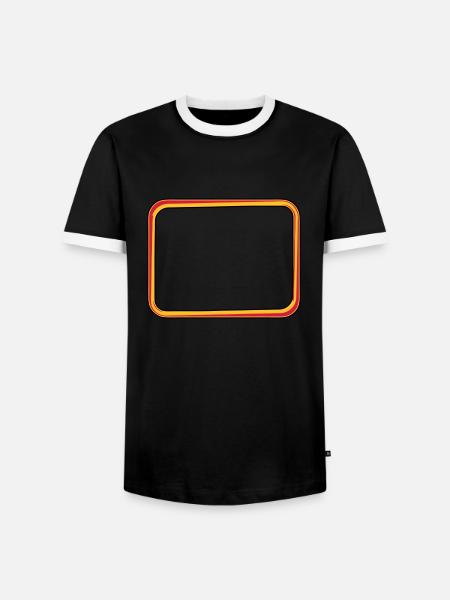 text frame fire - Men's Ringer Shirt - black/white