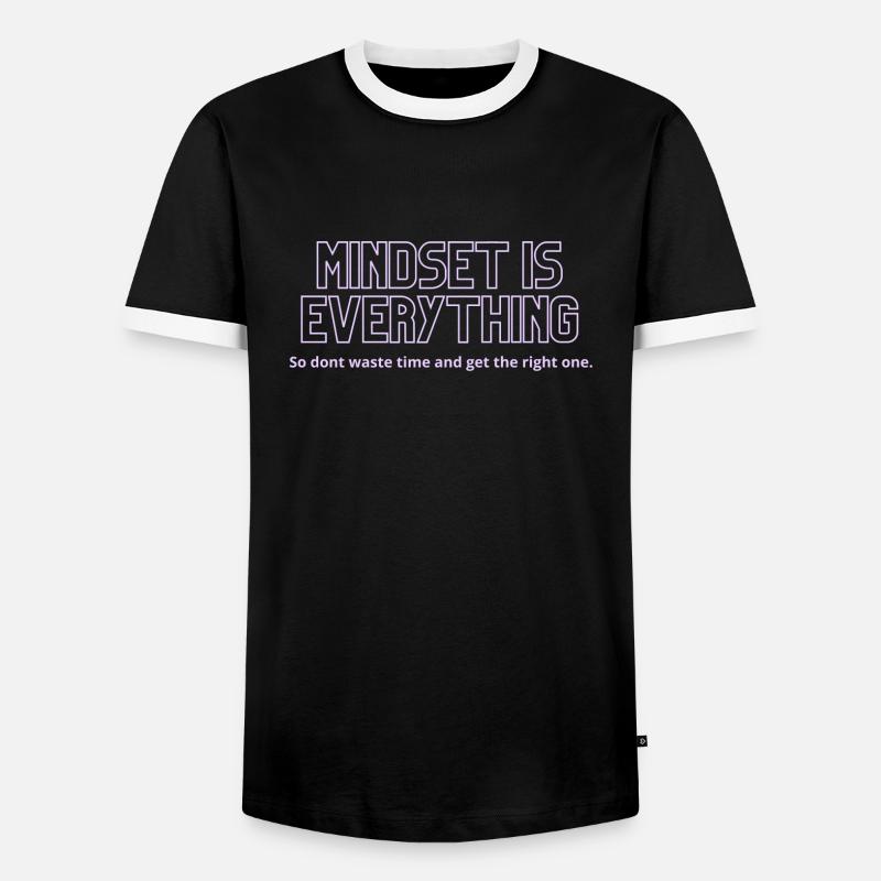 Mindset is everything - Männer Kontrast-T-Shirt - Schwarz/Weiß