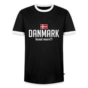 Danmark hvad simple dicton vacances Danemark - T-shirt contrasté Homme - noir/blanc - Devant - AI Model Female 172 light (172cm) & AI Model Male 178 light (178cm)