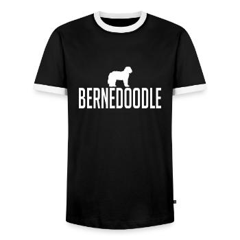Bernedoodle Race de chiens Chiens Wilsigns - T-shirt contrasté Homme - noir/blanc - Devant - AI Model Female 172 light (172cm) & AI Model Male 178 light (178cm)