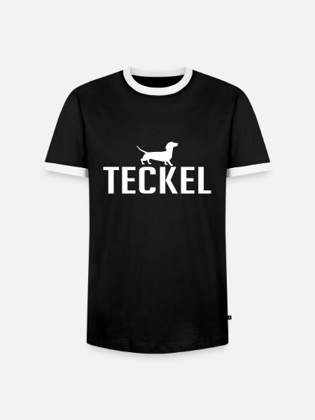 Teckel Hunderasse Hund Hunde Wilsigns - Männer Kontrast-T-Shirt - Schwarz/Weiß