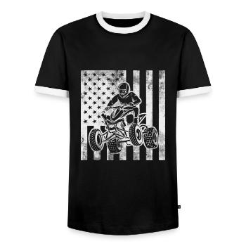ATV-Design für amerikanische Quad-Bike-Fahrer - Männer Kontrast-T-Shirt - Schwarz/Weiß - Vorne - AI Model Female 172 light (172cm) & AI Model Male 178 light (178cm)