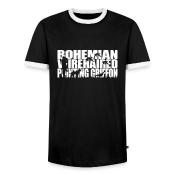 BOHEMIAN WIREHAIRED POINTING GRIFFON Jagd Wilsigns - Männer Kontrast-T-Shirt - Schwarz/Weiß - Vorne - AI Model Female 172 light (172cm) & AI Model Male 178 light (178cm)