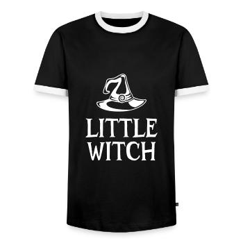 Little Witch - Men's Ringer Shirt - black/white - Front - AI Model Female 172 light (172cm) & AI Model Male 178 light (178cm)