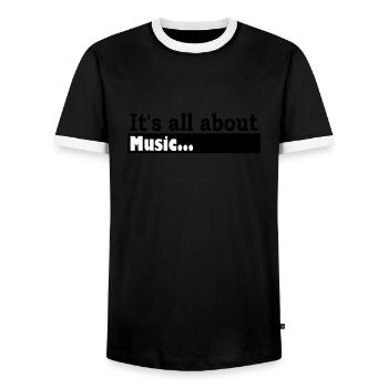 Son tout sur la musique - T-shirt contrasté Homme - noir/blanc - Devant - AI Model Female 172 light (172cm) & AI Model Male 178 light (178cm)
