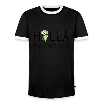 holla_the_forest_fairy_052012a_3c - Männer Kontrast-T-Shirt - Schwarz/Weiß - Vorne - AI Model Female 172 light (172cm) & AI Model Male 178 light (178cm)