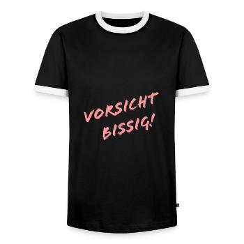 Vorsicht Bissig Zicke Dickkopf Zimtzicke Geschenk - Männer Kontrast-T-Shirt - Schwarz/Weiß - Vorne - AI Model Female 172 light (172cm) & AI Model Male 178 light (178cm)