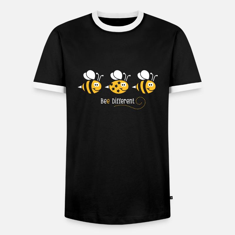 Be different - be yourself - Biene - Bee - 2C - Männer Kontrast-T-Shirt - Schwarz/Weiß