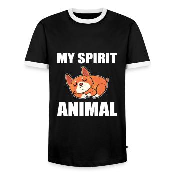 Corgi - T-shirt contrasté Homme - noir/blanc - Devant - AI Model Female 172 light (172cm) & AI Model Male 178 light (178cm)