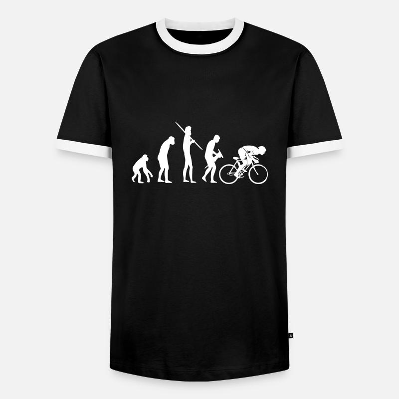 Biker Evolution - Männer Kontrast-T-Shirt - Schwarz/Weiß