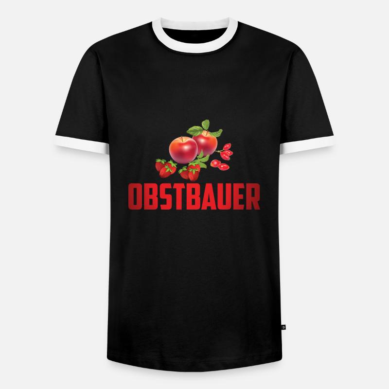 DER OBSTBAUER MIT OBST - Männer Kontrast-T-Shirt - Schwarz/Weiß