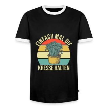 Einfach Mal die Kresse Halten Gartenlust Gärtner - Männer Kontrast-T-Shirt - Schwarz/Weiß - Vorne - AI Model Female 172 light (172cm) & AI Model Male 178 light (178cm)