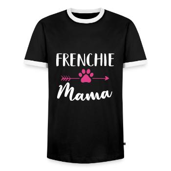 Frenchie Mama Französische Bulldogge Liebhaber Besitzer Geschenk Hund - Männer Kontrast-T-Shirt - Schwarz/Weiß - Vorne - AI Model Female 172 light (172cm) & AI Model Male 178 light (178cm)