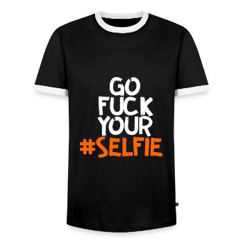 Va te faire foutre - T-shirt contrasté Homme - noir/blanc - Devant - AI Model Female 172 light (172cm) & AI Model Male 178 light (178cm)