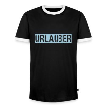 HOLIDAY - Men's Ringer Shirt - black/white - Front - AI Model Female 172 light (172cm) & AI Model Male 178 light (178cm)