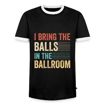 Danse Slogan Ballroom Couple Dance Dance Floor - T-shirt contrasté Homme - noir/blanc - Devant - AI Model Female 172 light (172cm) & AI Model Male 178 light (178cm)