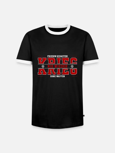 Nie wieder Krieg - Männer Kontrast-T-Shirt - Schwarz/Weiß