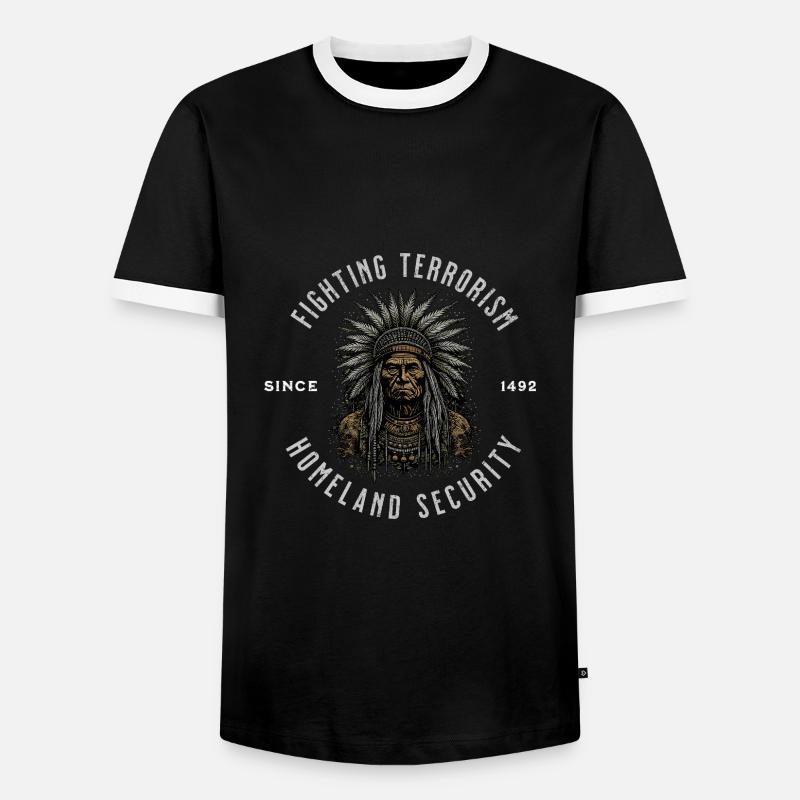 Native American - Men's Ringer Shirt - black/white