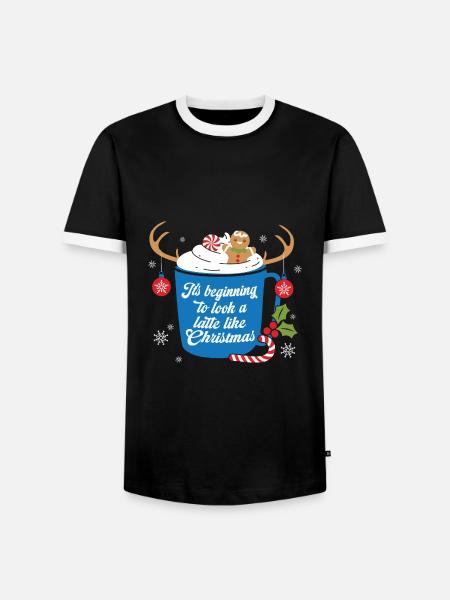 Weihnachten Weihnachtsmann Geschenke - Männer Kontrast-T-Shirt - Schwarz/Weiß