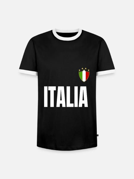 italia Sommer - Männer Kontrast-T-Shirt - Schwarz/Weiß