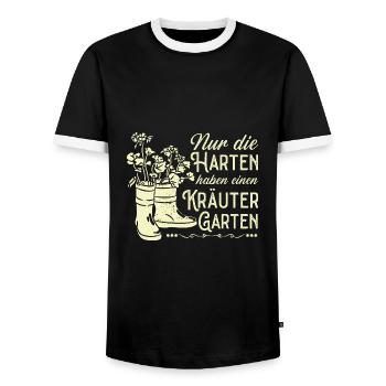Die Harten Haben Kräutergarten Gartenarbeit - Männer Kontrast-T-Shirt - Schwarz/Weiß - Vorne - AI Model Female 172 light (172cm) & AI Model Male 178 light (178cm)
