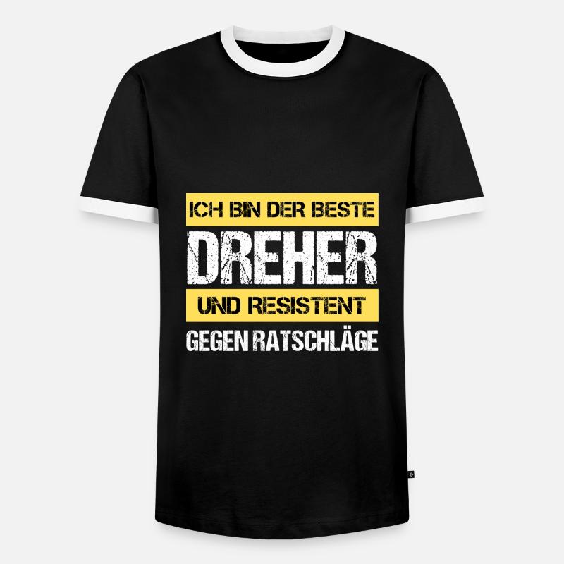 Resistenter Dreher - Männer Kontrast-T-Shirt - Schwarz/Weiß