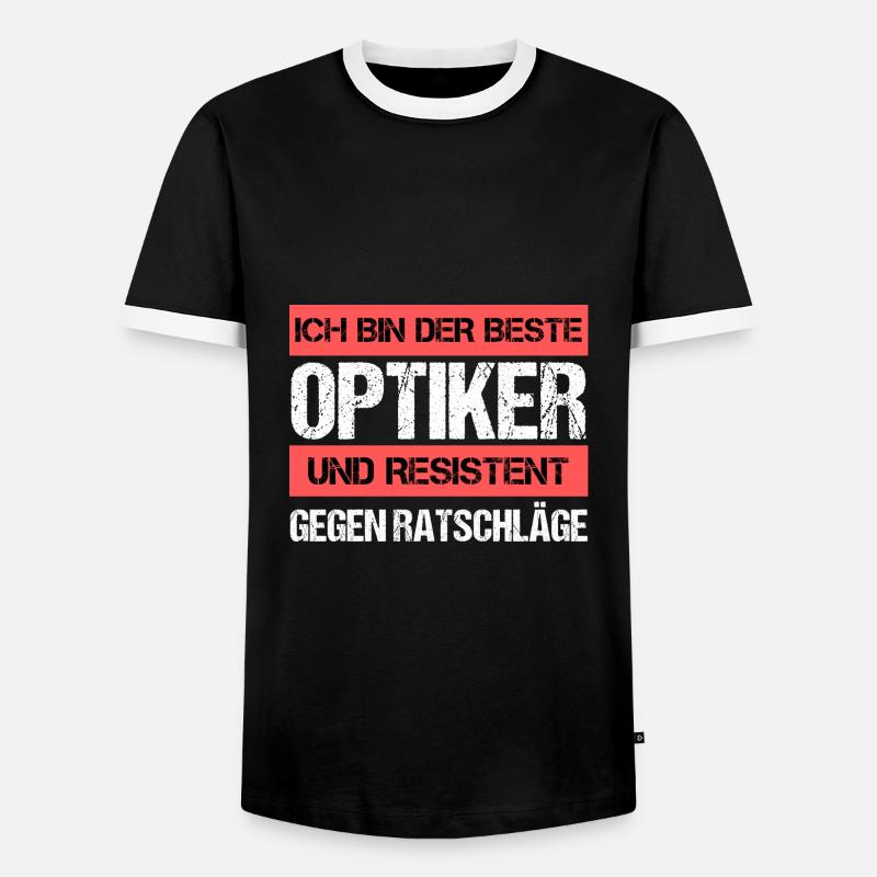 Resistenter Optiker - Männer Kontrast-T-Shirt - Schwarz/Weiß