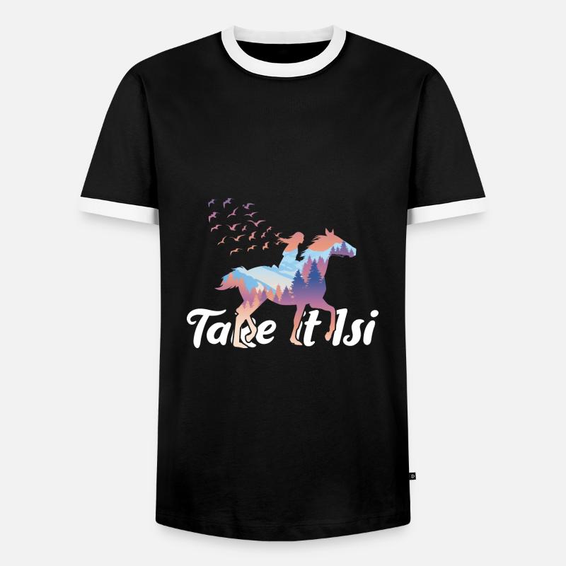 take it isi isländer Spruch - Männer Kontrast-T-Shirt - Schwarz/Weiß