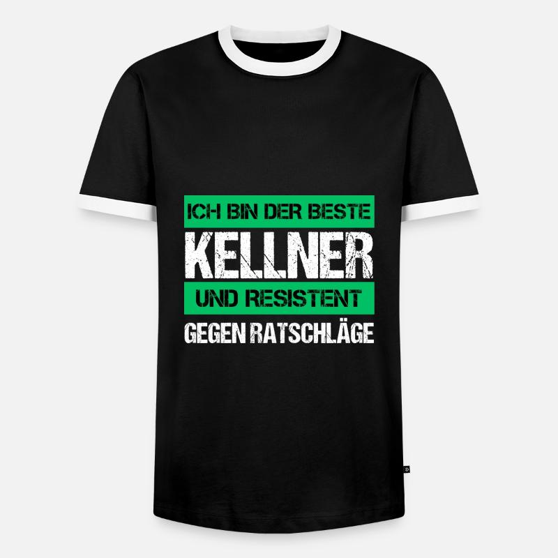 Resistenter Kellner - Männer Kontrast-T-Shirt - Schwarz/Weiß