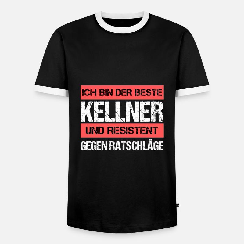 Resistenter Kellner - Männer Kontrast-T-Shirt - Schwarz/Weiß