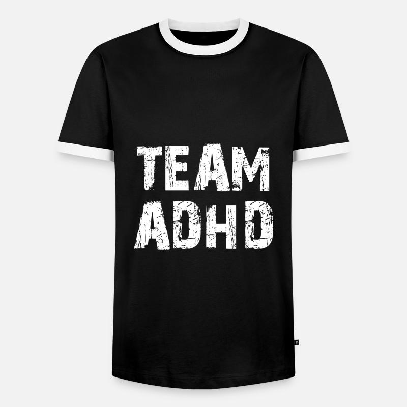 ADHD - Men's Ringer Shirt - black/white