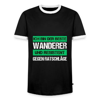 Vagabond résistant - T-shirt contrasté Homme - noir/blanc - Devant - AI Model Female 172 light (172cm) & AI Model Male 178 light (178cm)