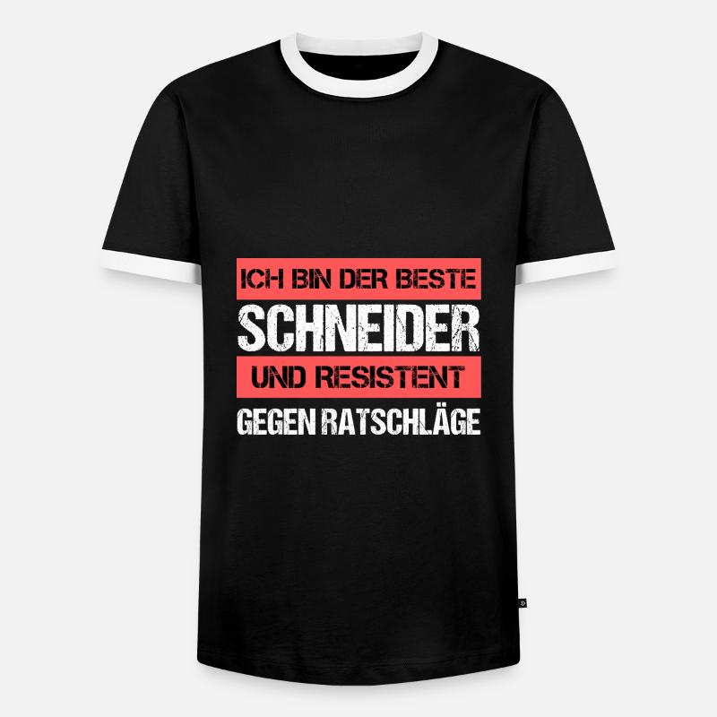 Resistenter Schneider - Männer Kontrast-T-Shirt - Schwarz/Weiß