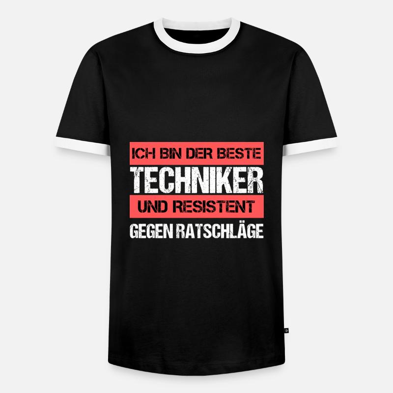 Resistenter Techniker - Männer Kontrast-T-Shirt - Schwarz/Weiß