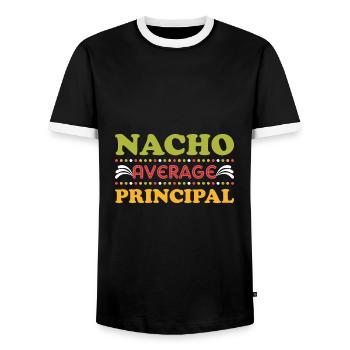 Cinco De Mayo Nacho Average Principal - Men's Ringer Shirt - black/white - Front - AI Model Female 172 light (172cm) & AI Model Male 178 light (178cm)