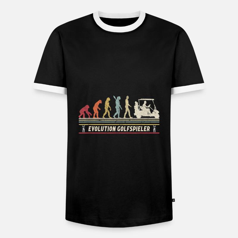Evolution Golf retro - Männer Kontrast-T-Shirt - Schwarz/Weiß